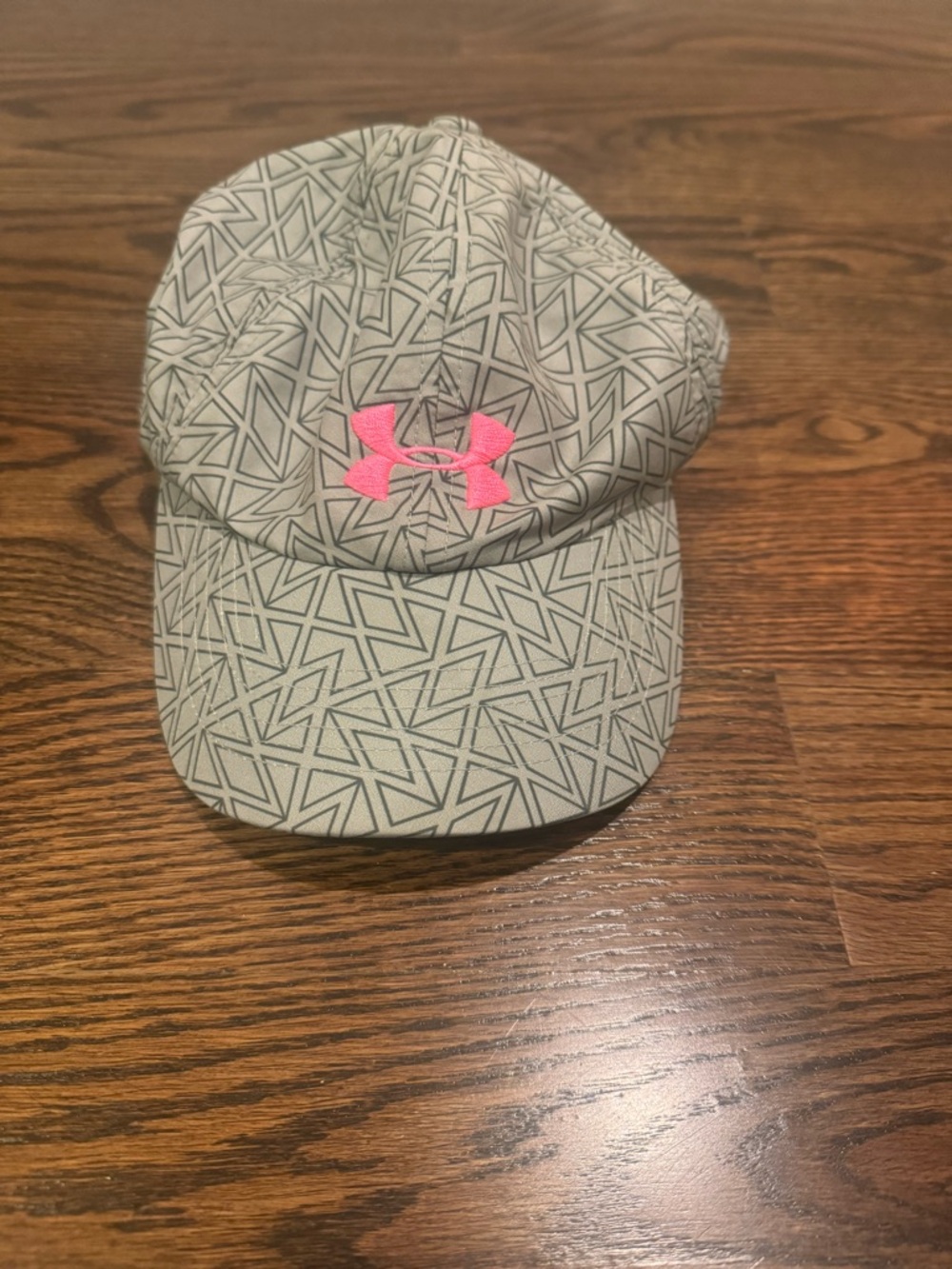 Under Armour Gray Geometric Hat with Pink Logo